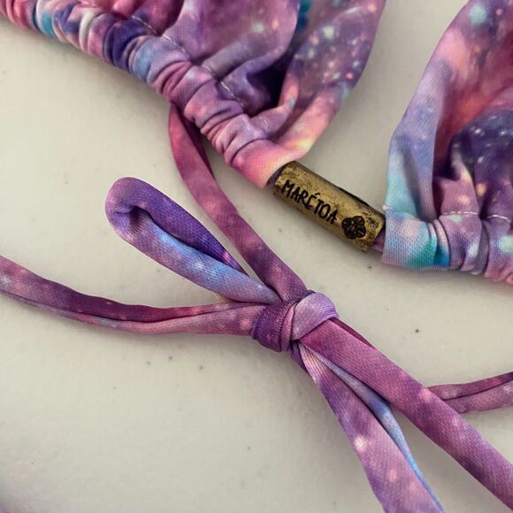 MARETOA Galactic Purple‎ Brazilian Bikini with Ruched Back Size L - Picture 4 of 5